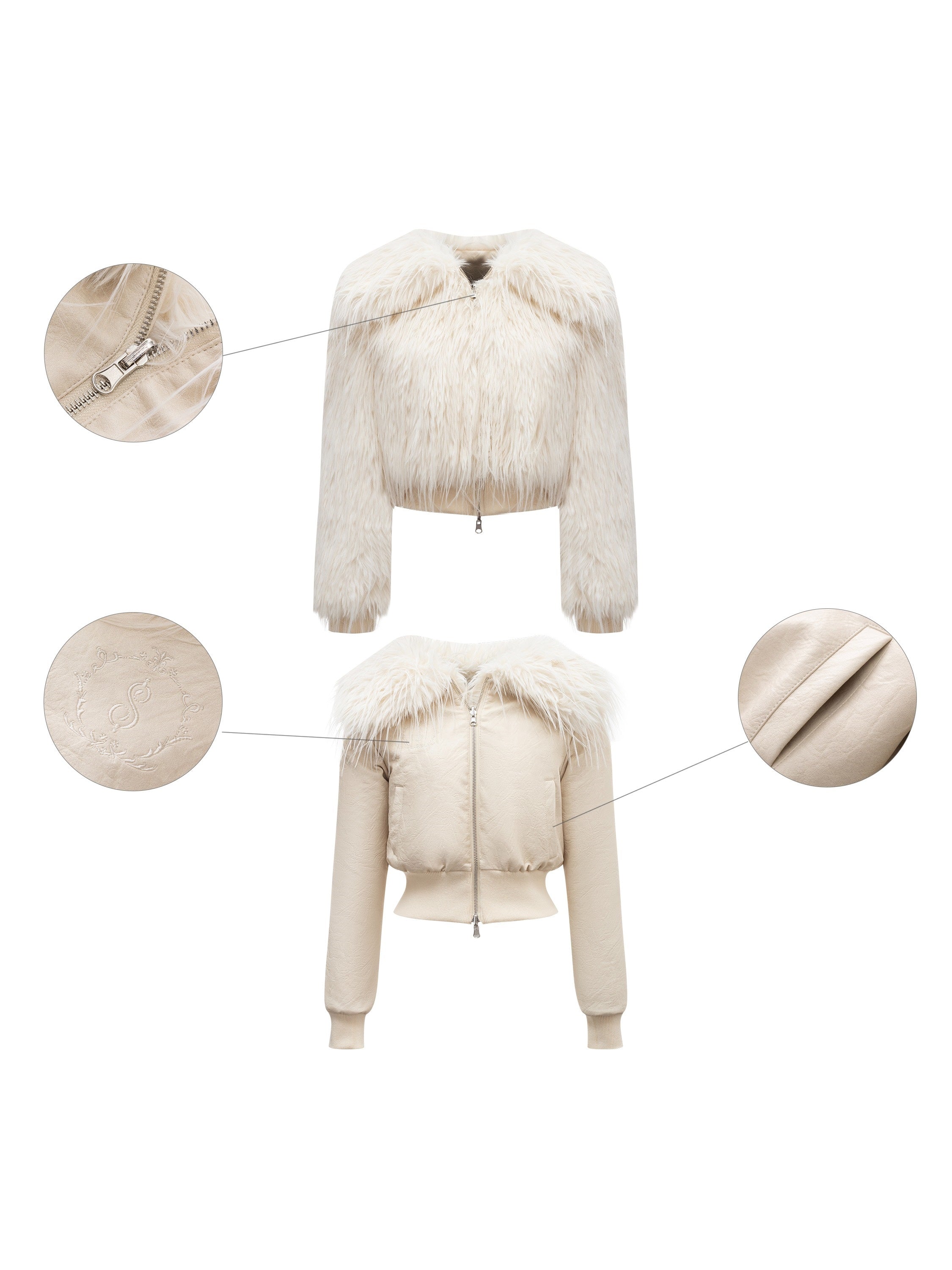 Reversible Lapel Curly Eco Friendly Fur Jacket