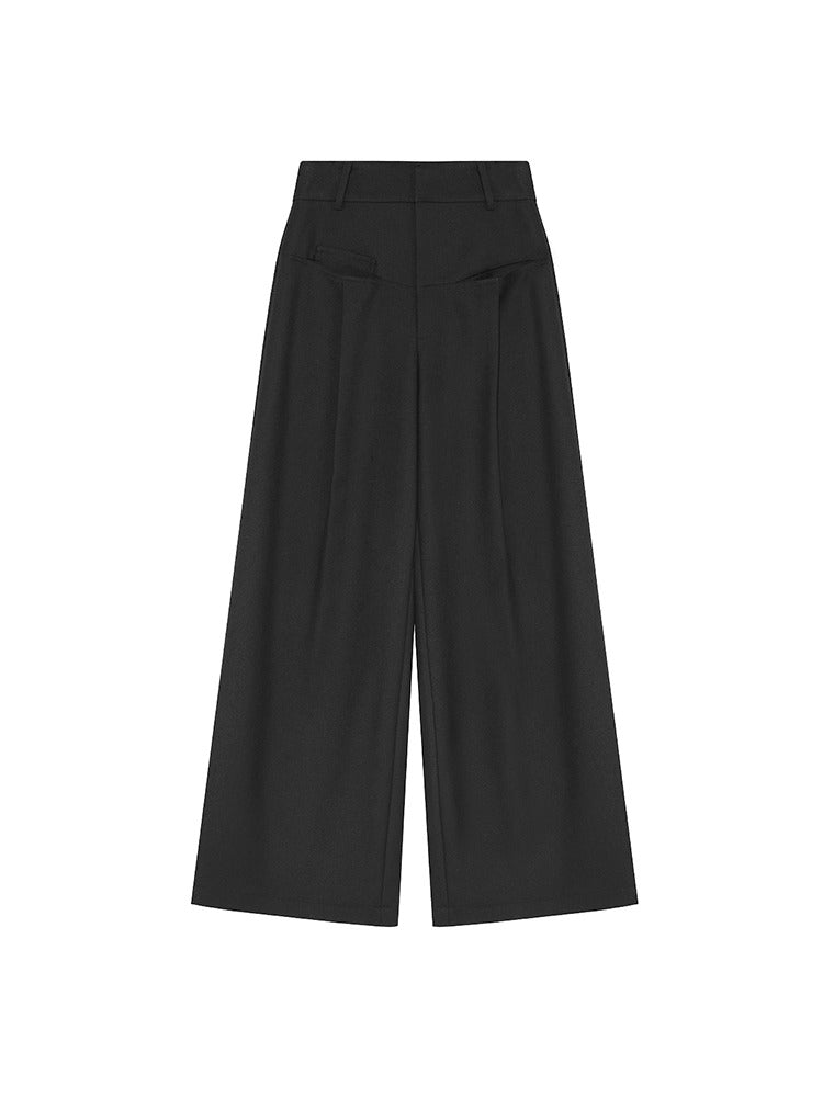 High Waist Front Pocket Drape Pants