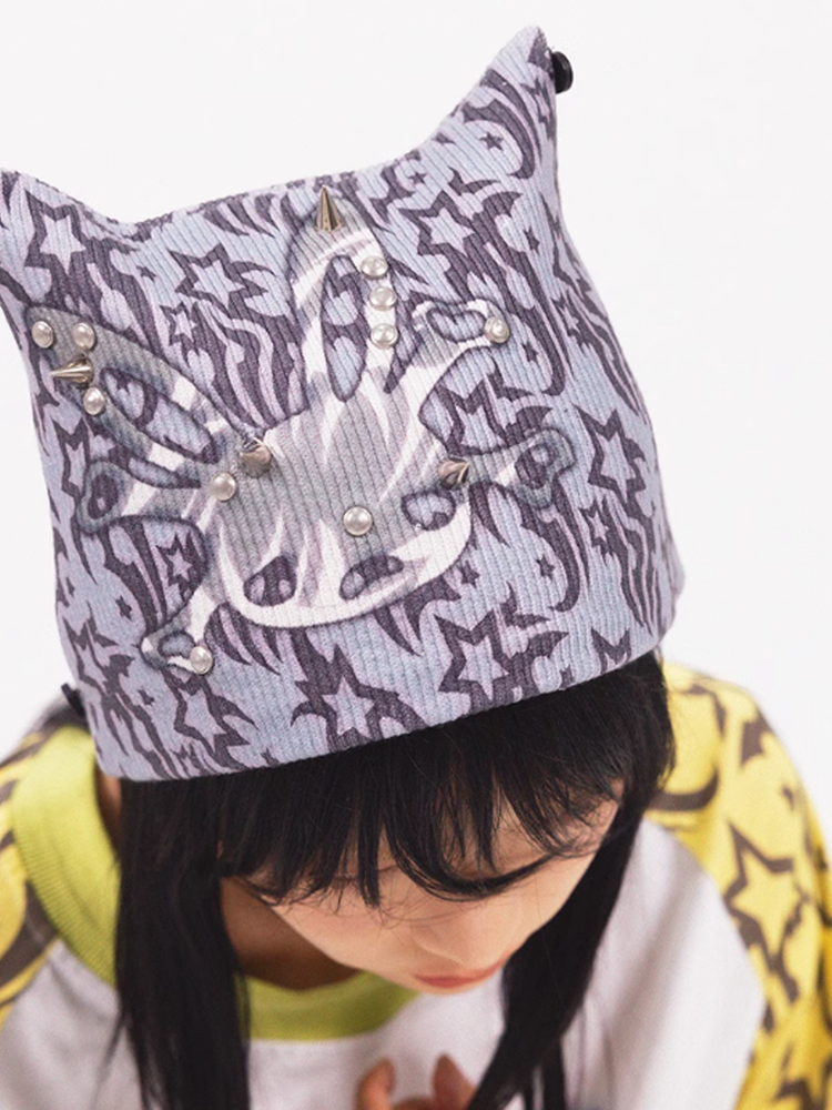 Character Ear Animal Pop Fancy Knit-Hat