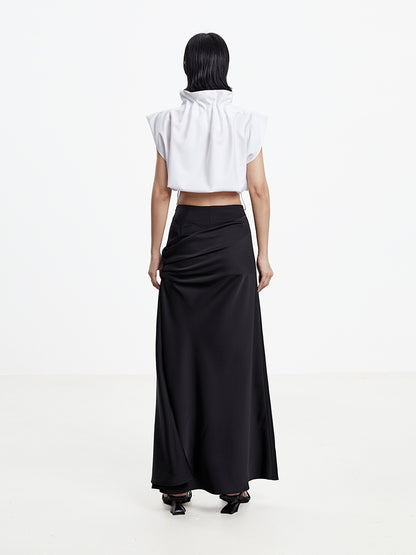 Slik Drape Elegant Lomg-Skirt