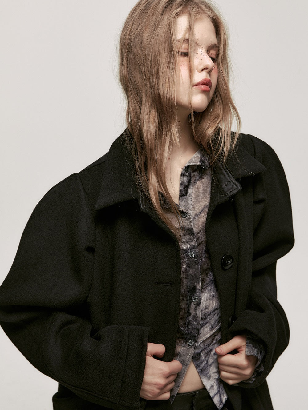 Wool Long Oversize Soutien-Collar-Coat – ARCANA ARCHIVE