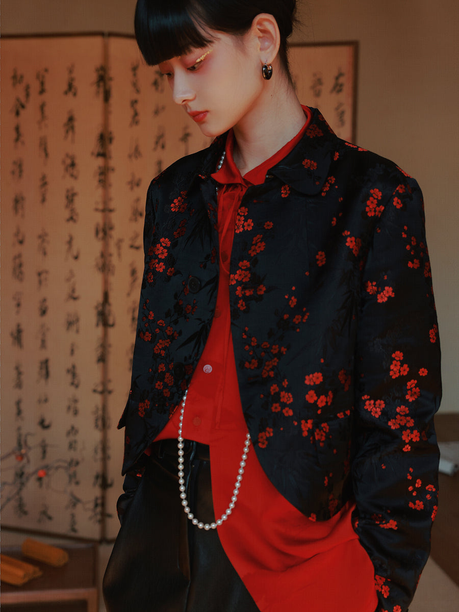 Embroidery Flower China Mao-Collar Chic Jacket