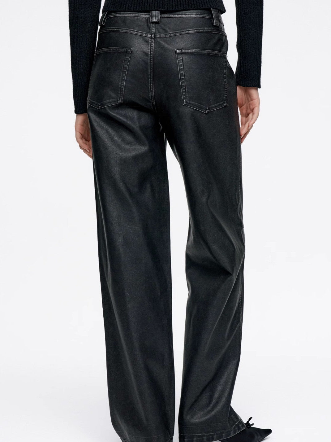 Pantalon en cuir haut de gamme simple chic simple simple chic lisse chic