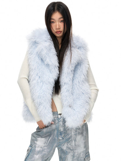 Fluffily Retro Sweet Volume Fur-Vest