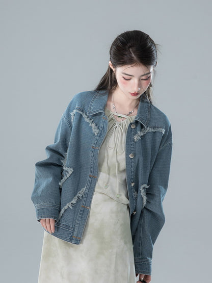 Denim Tassel Oversize Loose Casual Jakcet