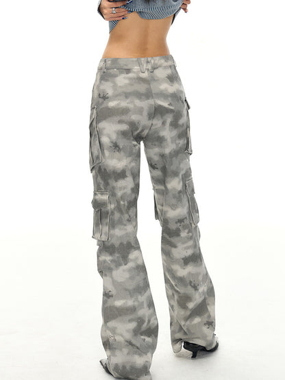 Camouflage de poche latérale Casual Wide Sporty Cargo-Pants