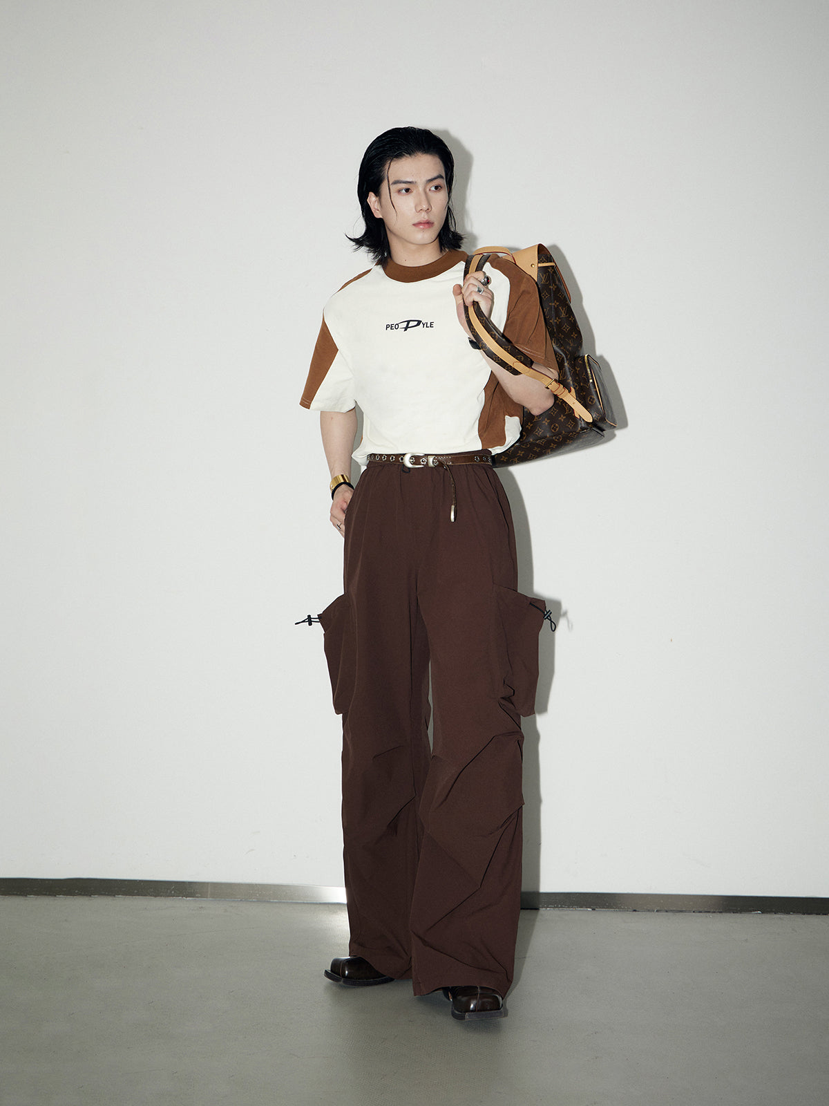 UNISEX SIDE-POCKET WIDE-LEG CASUAL WORK-PANTS CARGO-PANTS