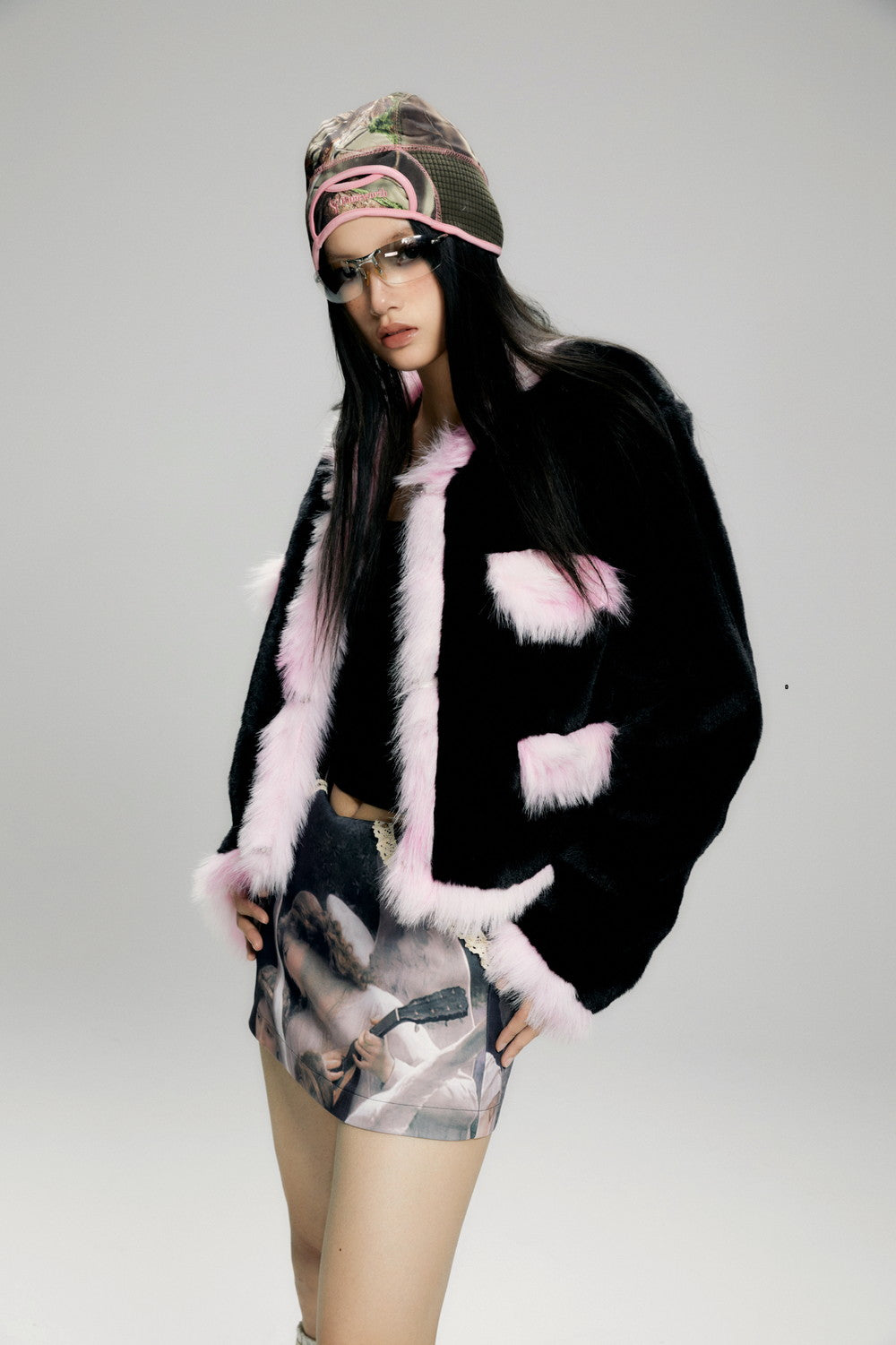 Elegant Chic Monotone Luxury Warm Fur-Jacket