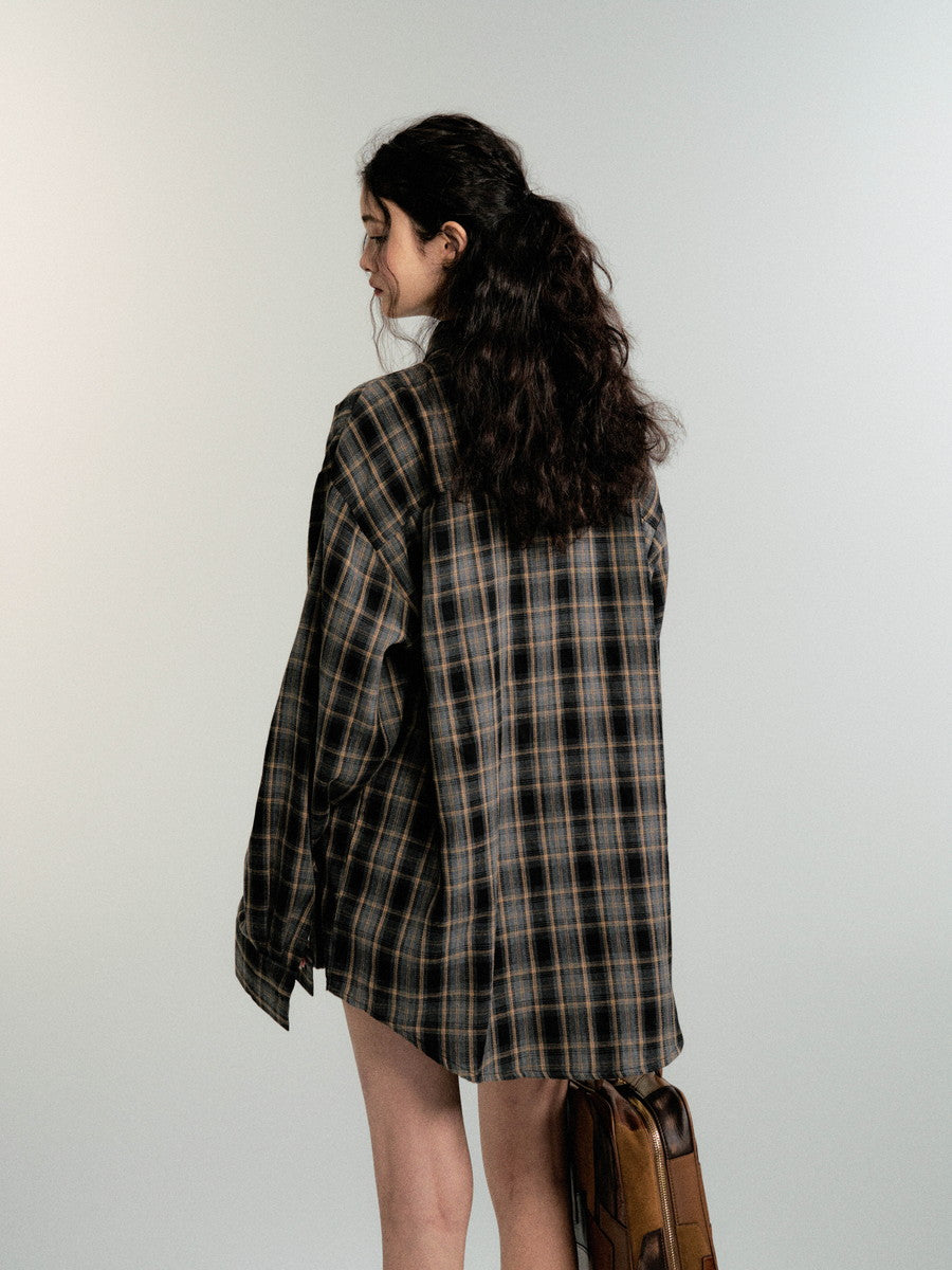 Checked Ovresize Casual Flannel-Shirt