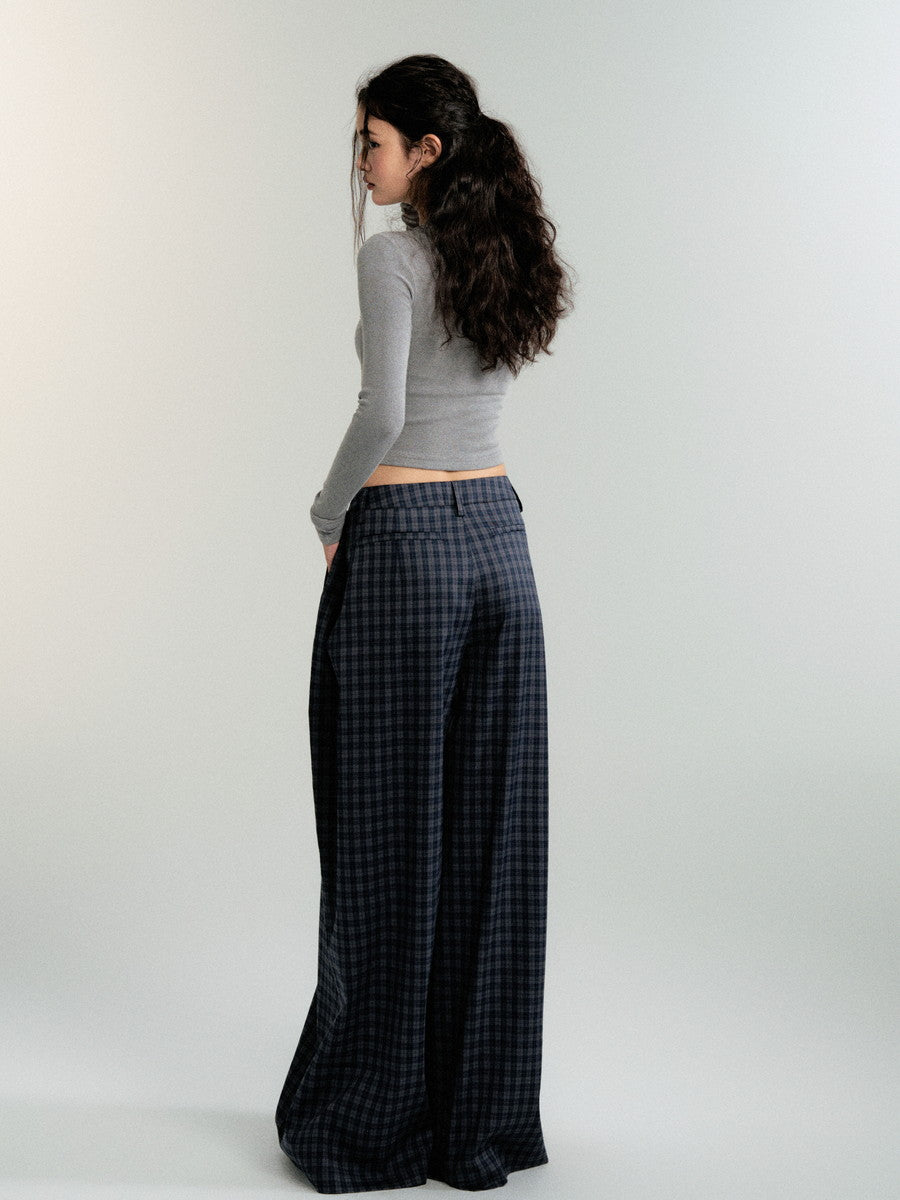 Checked Casual Loose Wide-Pants