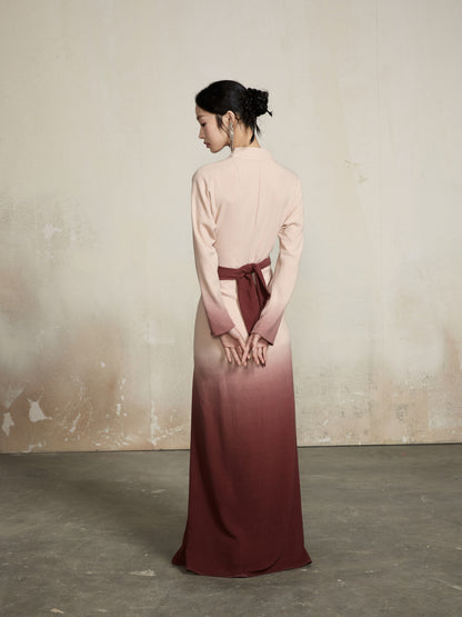 Cache-Coeur Classy Gradation Slim Elegant Long One-Piece