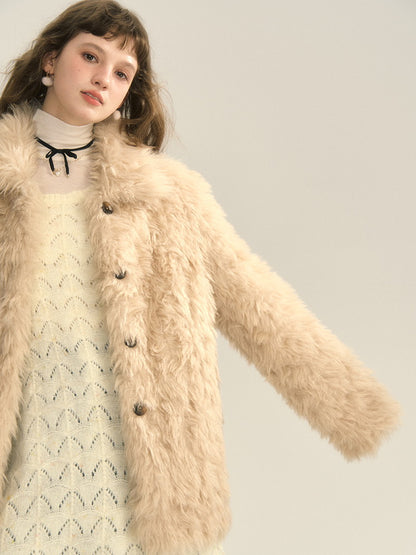 Fluffily Retro Oversize Winter Warm Boa-Jacket