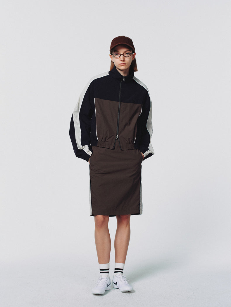 Casual Sporty Set-Up Outdoor Monotone Tops＆Skirt