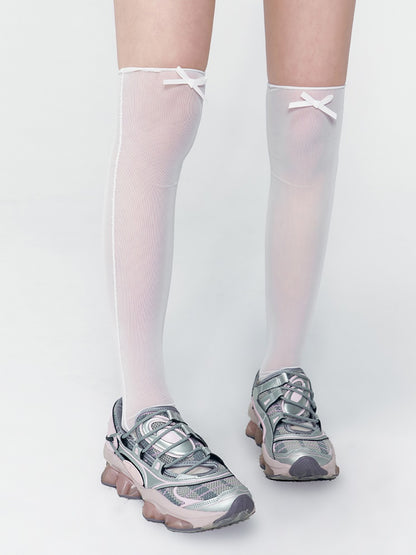 Ribbon Sheer High-Socks