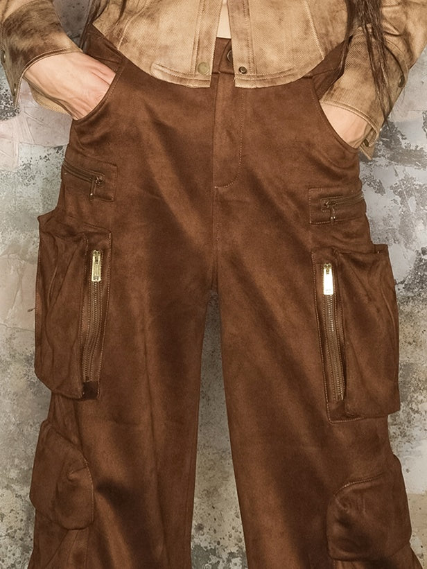 2way Side-Pocket Casual Loose Wide-Pants