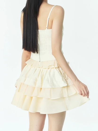 Flare Tiered Cake Chic Classy Retro Mini-Skirt