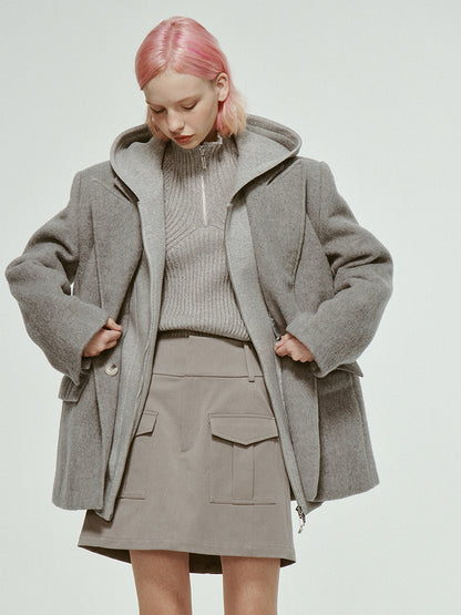 Oversize Plain Wool Loose Jacket