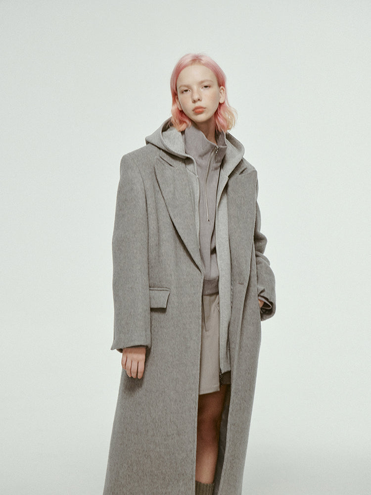 High-End Wool Simple Chic Long-Coat