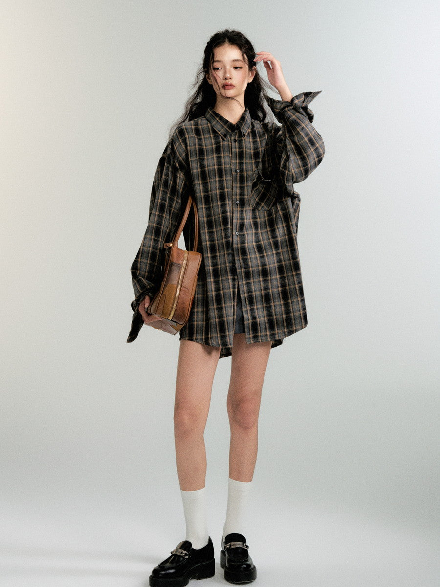 Checked Ovresize Casual Flannel-Shirt