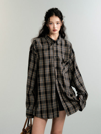 Checked Ovresize Casual Flannel-Shirt