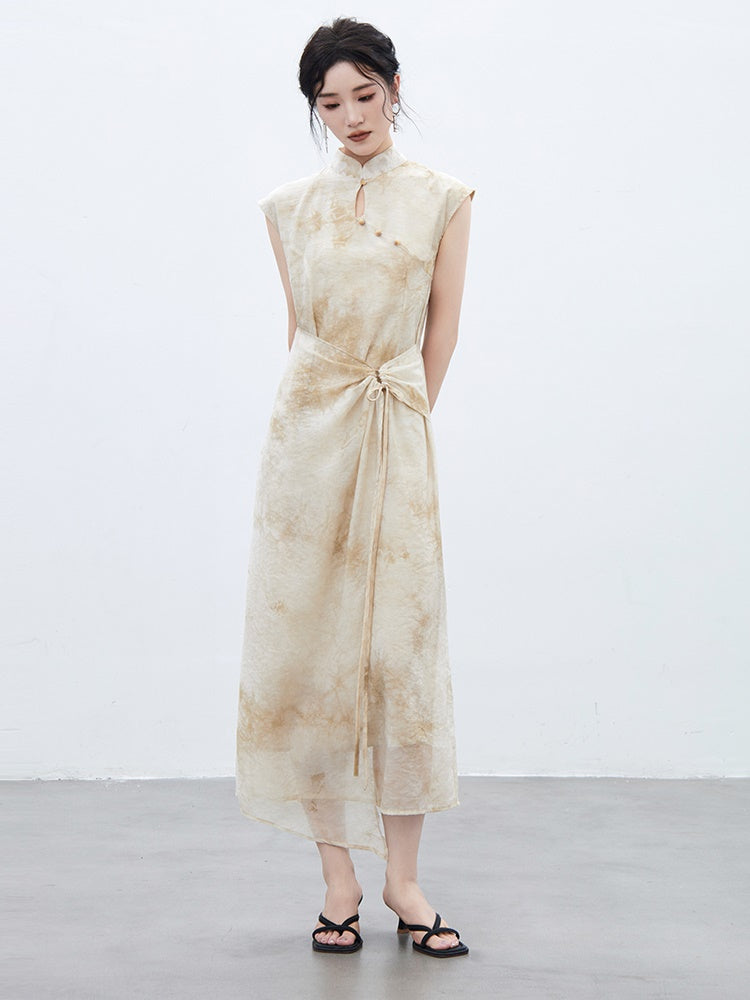 China-Dress Wrap Retro Floral One-Piece