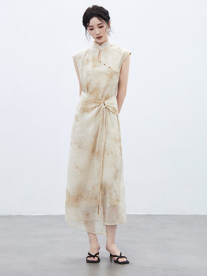 China-Dress Wrap Retro Floral One-Piece