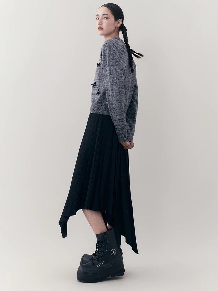 Asymmetry Plain Simple Flare Long-Skirt