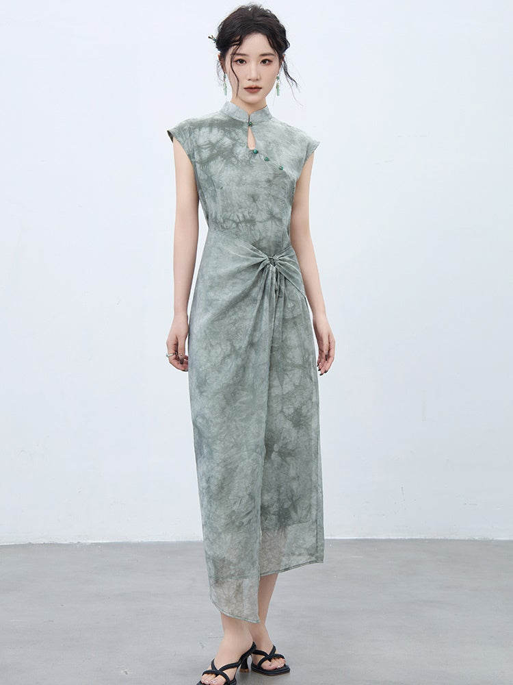 China-Dress Wrap Retro Floral One-Piece