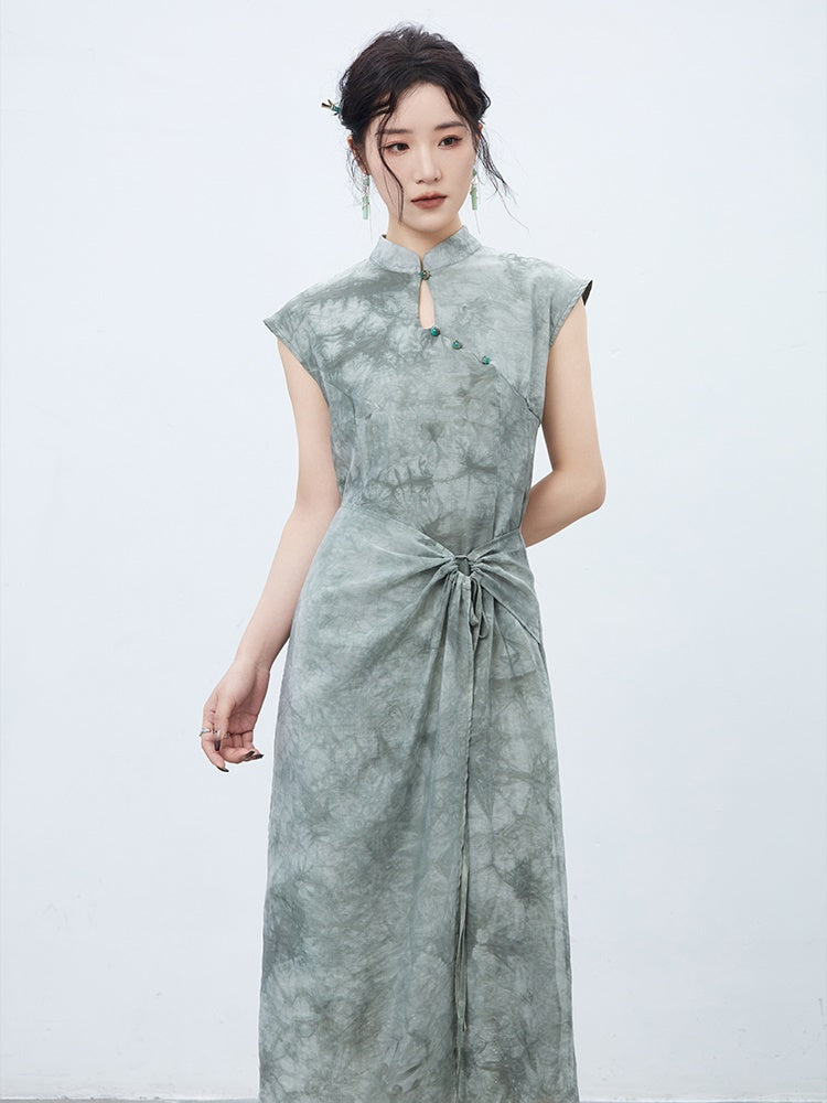 China-Dress Wrap Retro Floral One-Piece