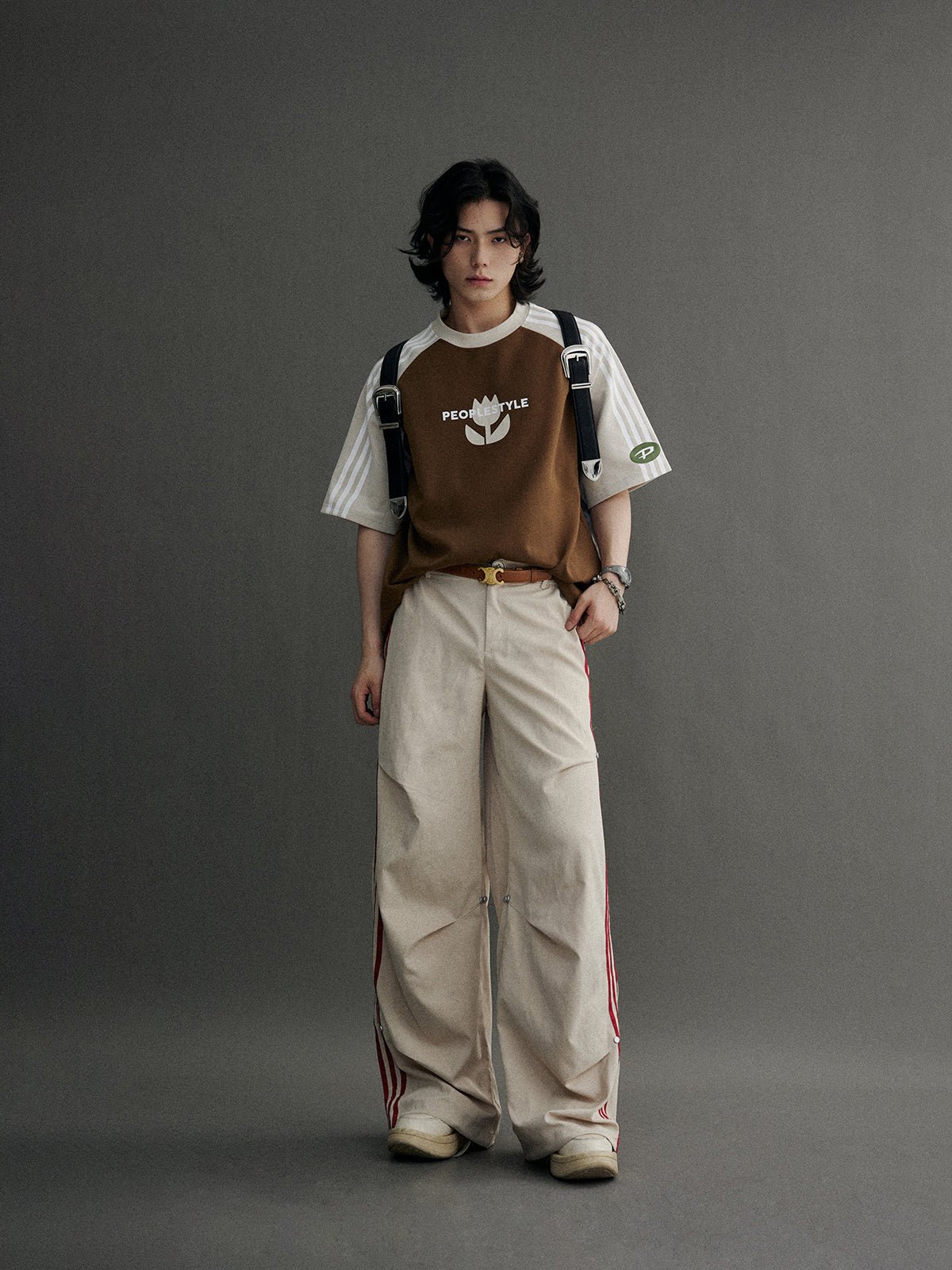 Unisex Side Line Wide Leg Casual Jersey Pants ARCANA ARCHIVE