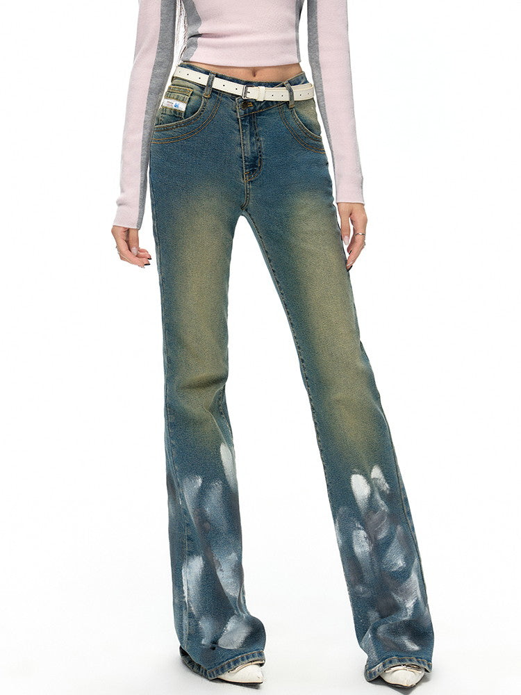 Paint Nichi Casual Cool Denim Flare-Pants