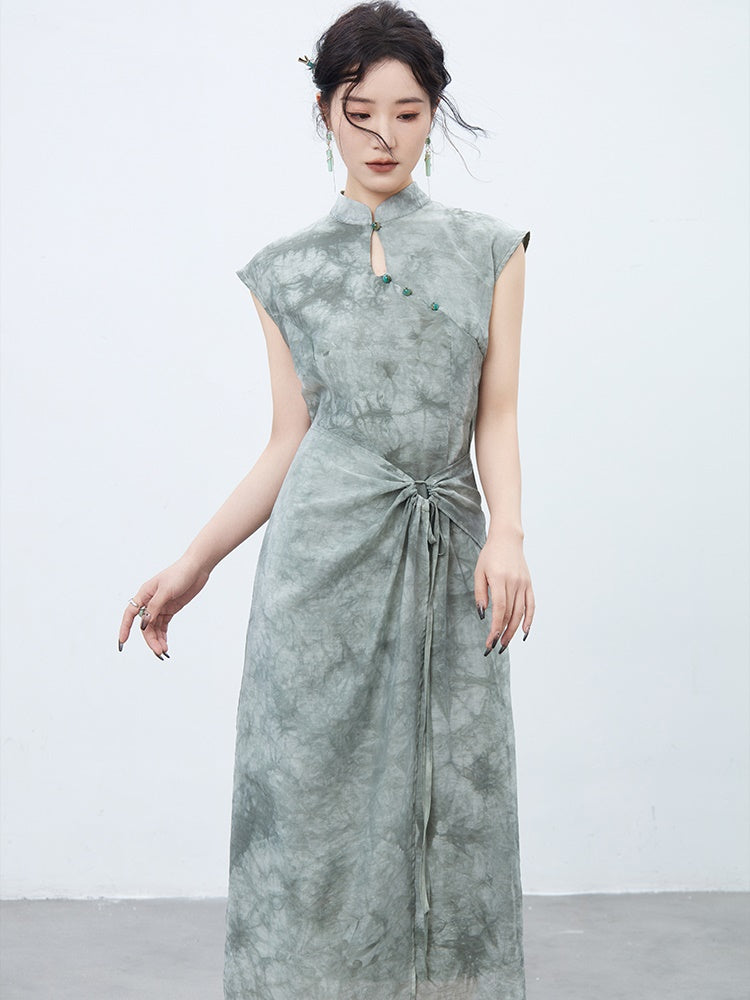 China-Dress Wrap Retro Floral One-Piece