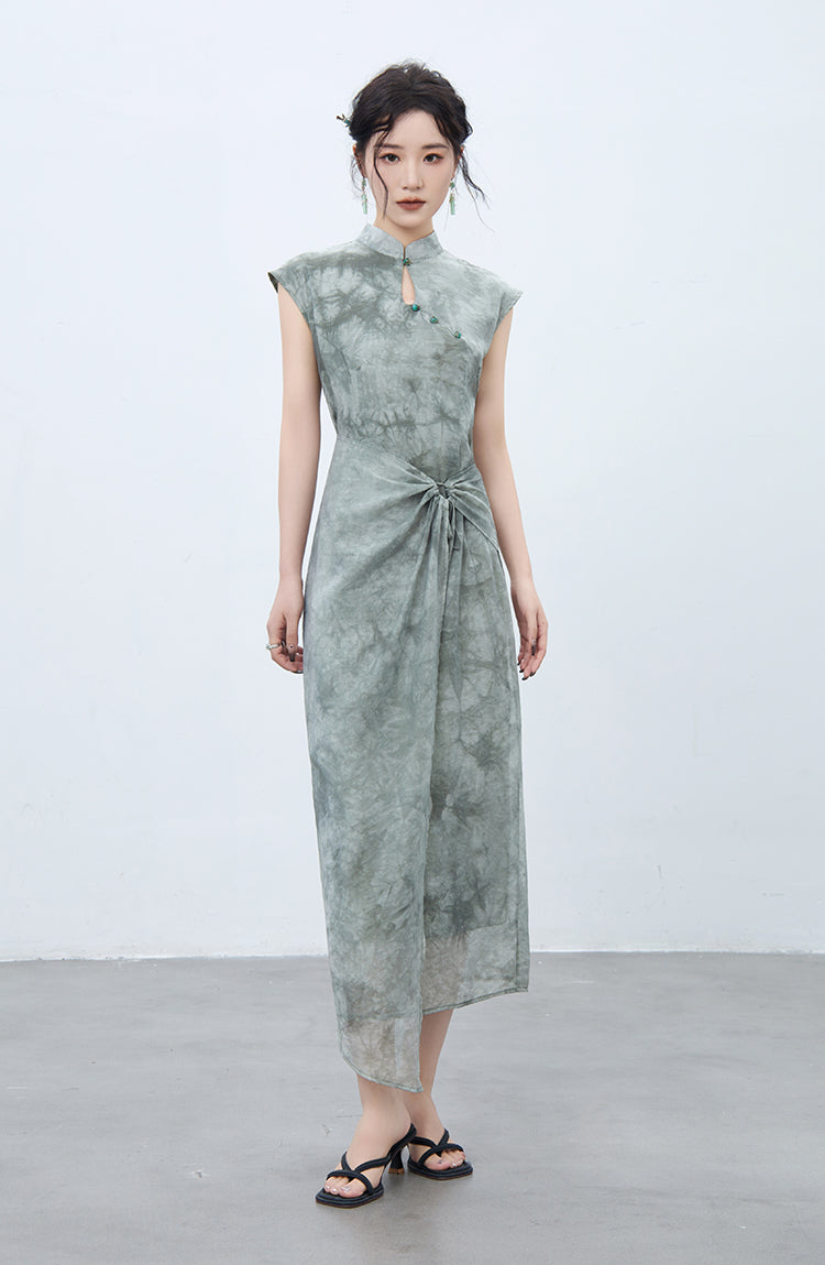 China-Dress Wrap Retro Floral One-Piece