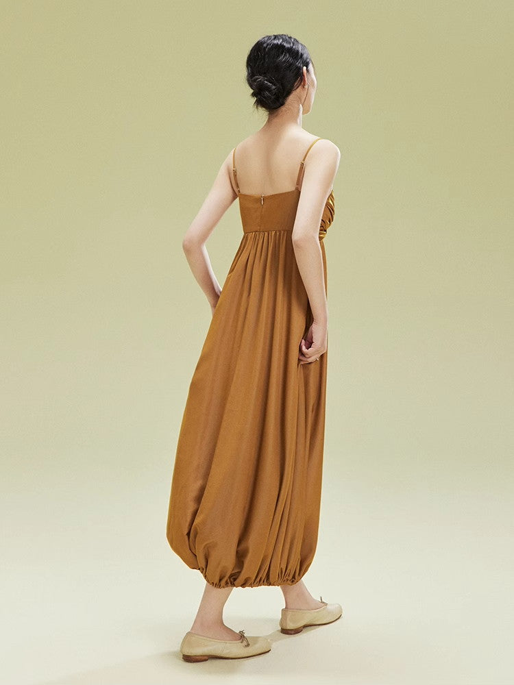 Twist Camisole Balloon Long Dress