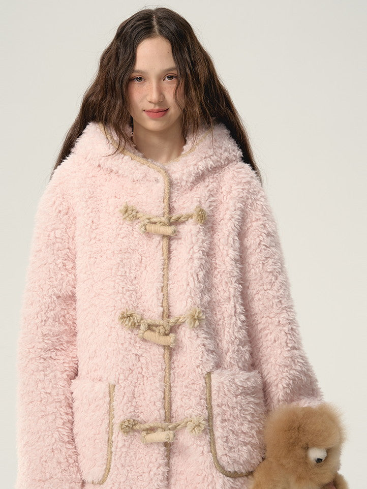 Ovresize Hoddie Rope Fluffily Warm Boa-Coat