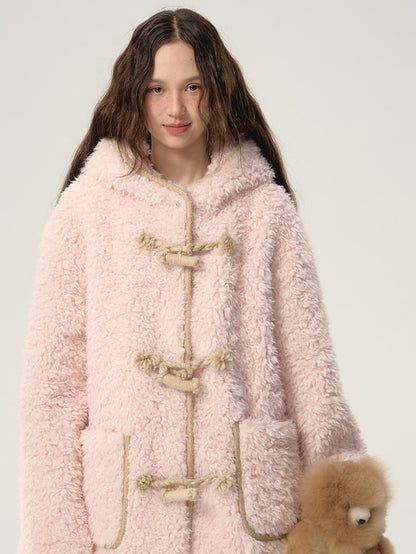 Ovresize Hoddie Rope Fluffily Warm Boa-Coat