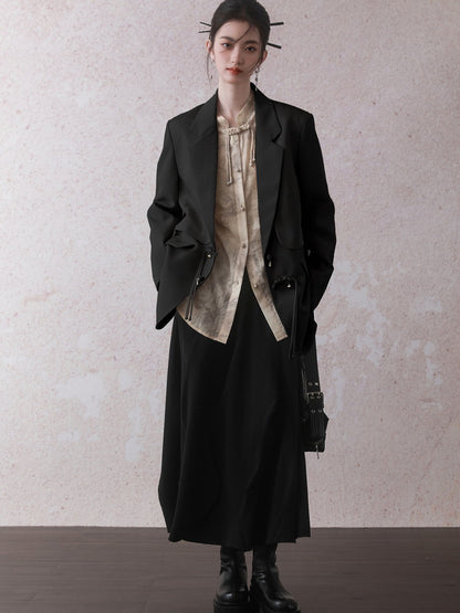 Jacket＆Long-Skirt Chic Simple Oversize Set-Up