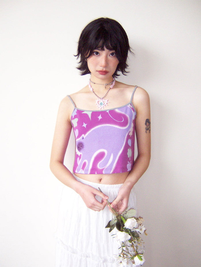 Cat Animal Colorful Fancy Camisole