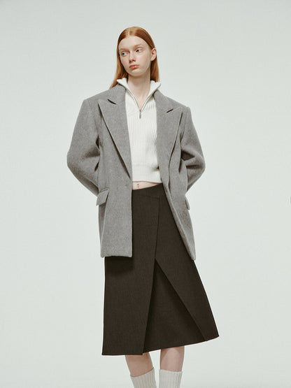 Oversize Plain Wool Loose Jacket