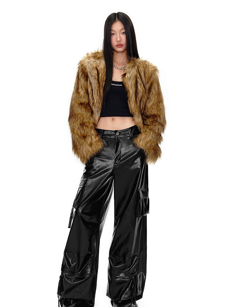 High-End Plain Fluffily Warm Winter Fur-Jacket