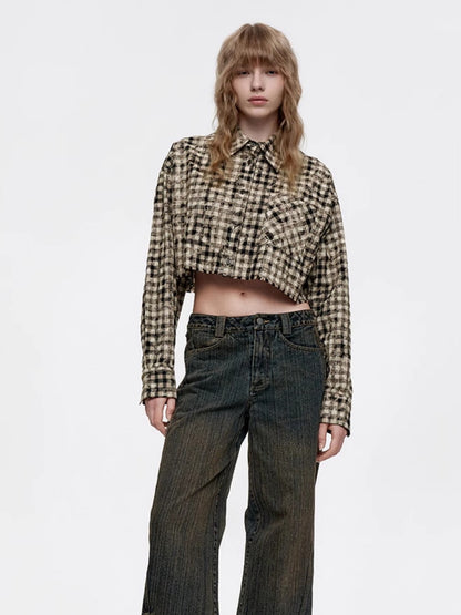 Checked Cropped Nichi Casual Chic Shirt