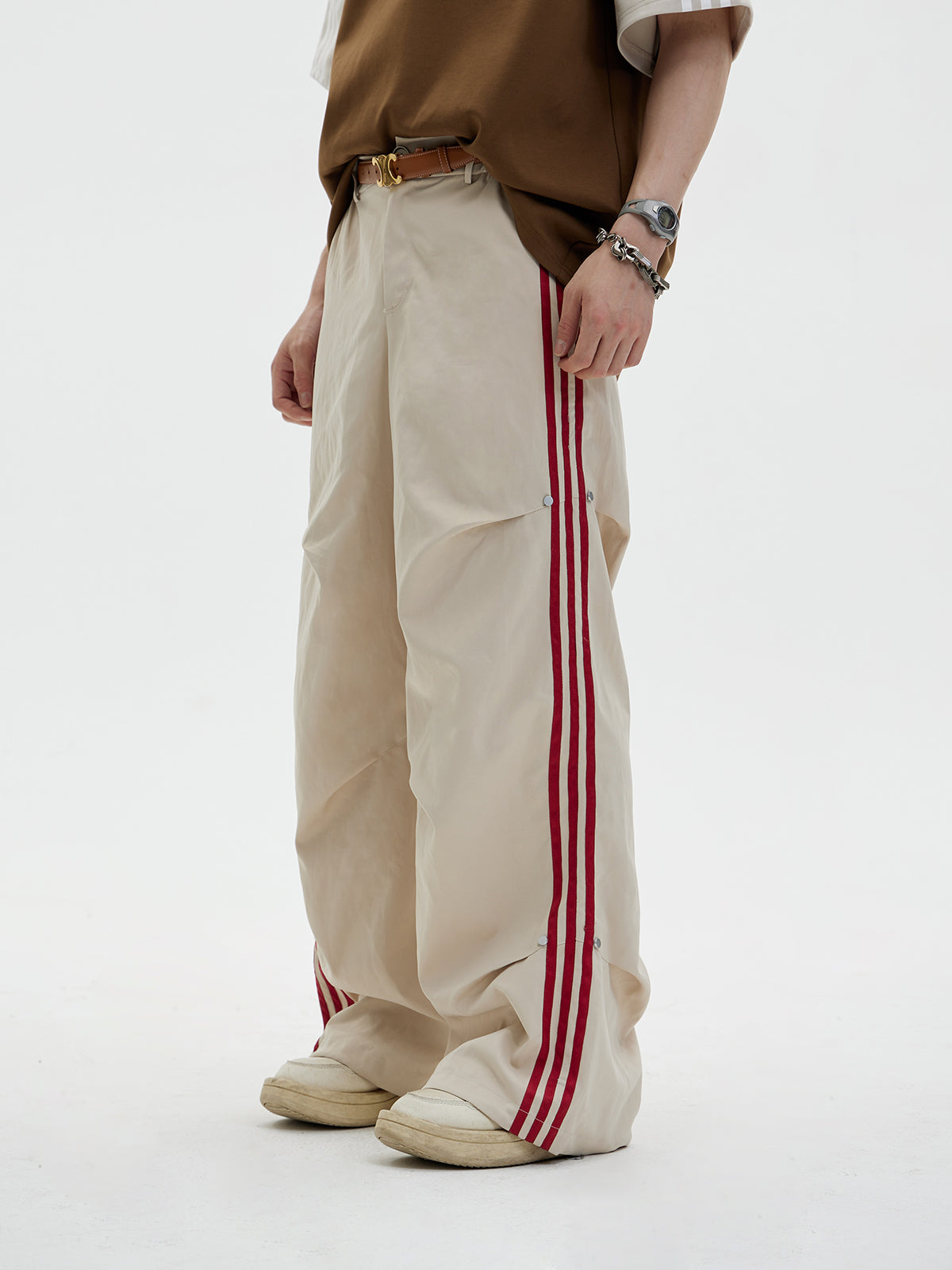 Unisex Side-Line Wide-Leg Casual Jersey Pants – ARCANA ARCHIVE