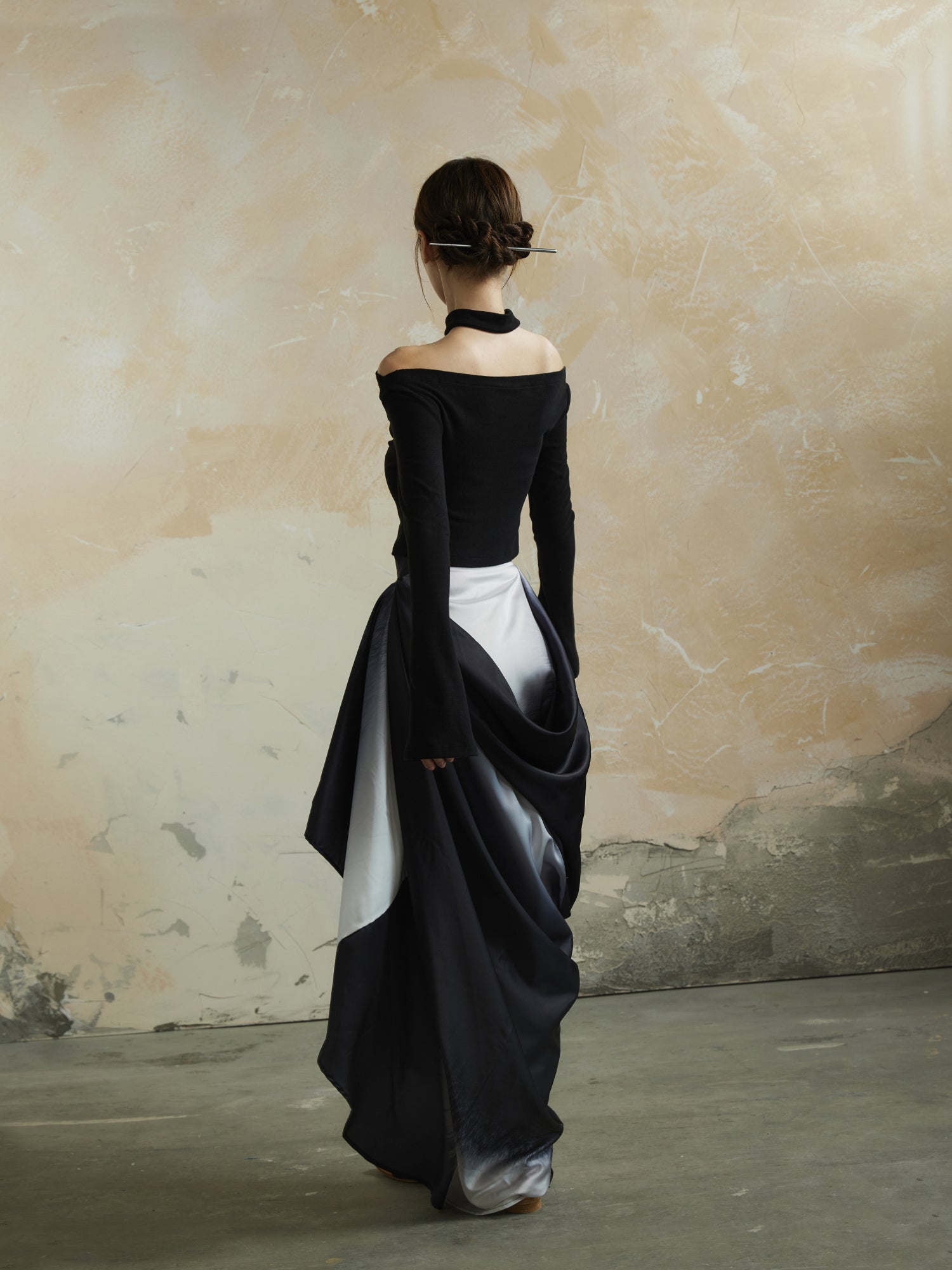 Drape Gradation Elegant High-End Chic Long-Skirt