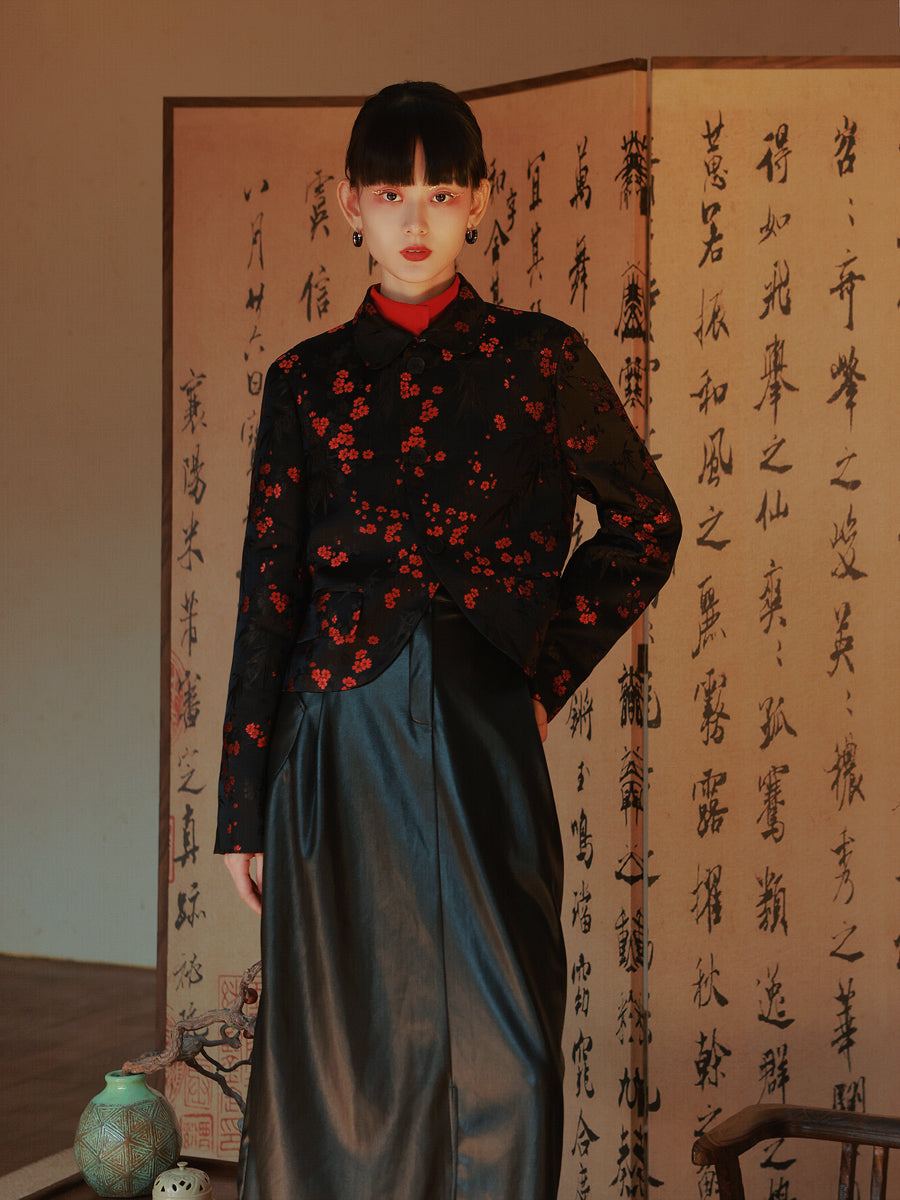 Embroidery Flower China Mao-Collar Chic Jacket