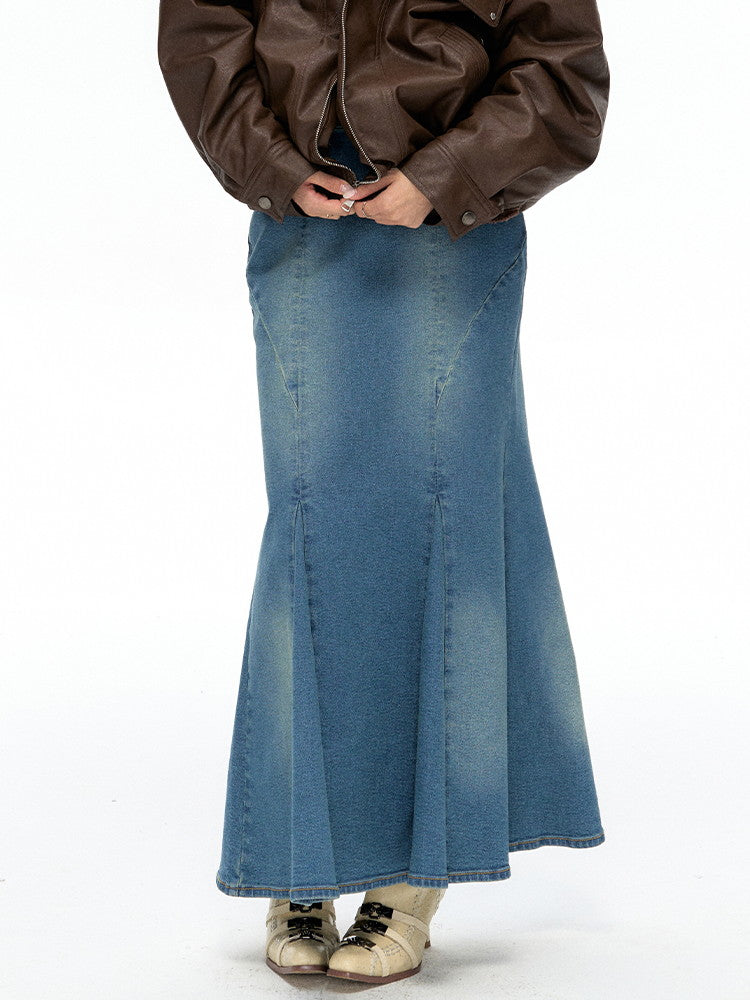 Denim Elegant Casual Curve Mermaid-Skirt