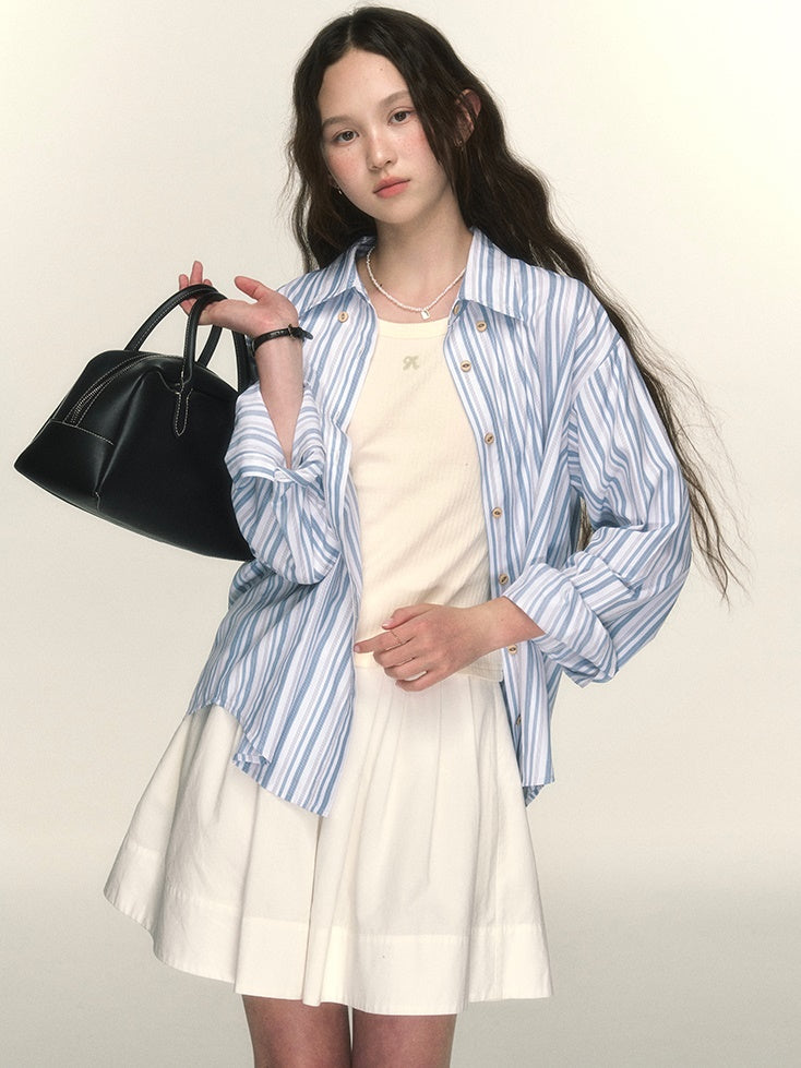 Stripe Refreshing Oversize Shirt