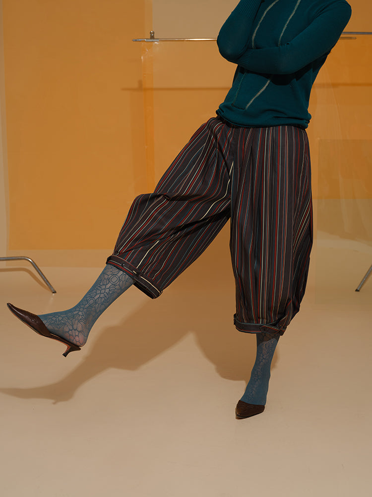 Half best sale striped pants