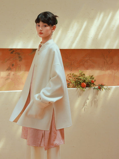 Mao-Collar Retro Clean Wool Coat