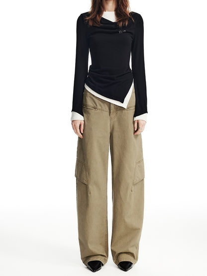 Straight Loose Wide Casual Simple Plain Pants