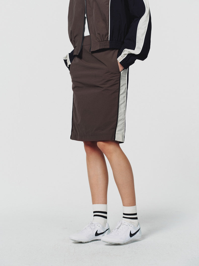 Casual Sporty Set-Up Outdoor Monotone Tops＆Skirt